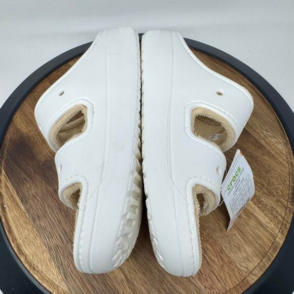 Crocs Classic Cozzzy Sandal White/Shitake Men's 10/ Women's 12 NWT 208963-1MZ - Picture 6 of 8